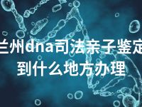 兰州dna司法亲子鉴定到什么地方办理