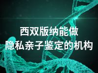 西双版纳能做隐私亲子鉴定的机构