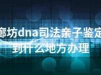 廊坊dna司法亲子鉴定到什么地方办理