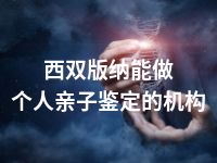 西双版纳能做个人亲子鉴定的机构