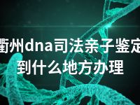 衢州dna司法亲子鉴定到什么地方办理