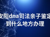 安阳dna司法亲子鉴定到什么地方办理