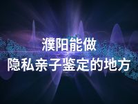 濮阳能做隐私亲子鉴定的地方