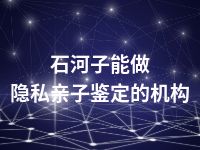 石河子能做隐私亲子鉴定的机构