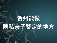 贺州能做隐私亲子鉴定的地方