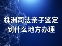 株洲司法亲子鉴定到什么地方办理