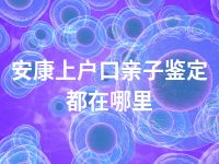 安康上户口亲子鉴定都在哪里