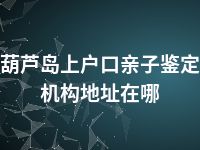 葫芦岛上户口亲子鉴定机构地址在哪