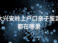 大兴安岭上户口亲子鉴定都在哪里