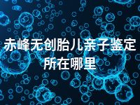 赤峰无创胎儿亲子鉴定所在哪里