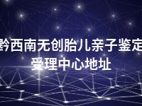 黔西南无创胎儿亲子鉴定受理中心地址