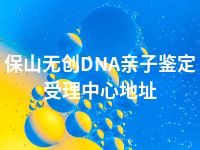 保山无创DNA亲子鉴定受理中心地址