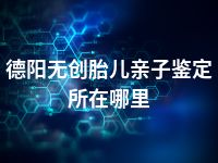 德阳无创胎儿亲子鉴定所在哪里