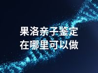 果洛亲子鉴定在哪里可以做