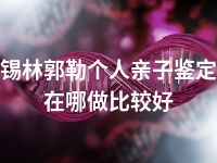 锡林郭勒个人亲子鉴定在哪做比较好