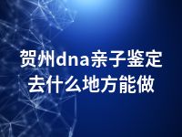 贺州dna亲子鉴定去什么地方能做