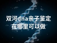 双河dna亲子鉴定在哪里可以做