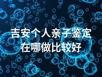 吉安个人亲子鉴定在哪做比较好