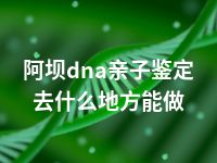 阿坝dna亲子鉴定去什么地方能做