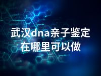 武汉dna亲子鉴定在哪里可以做