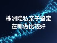 株洲隐私亲子鉴定在哪做比较好