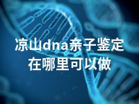 凉山dna亲子鉴定在哪里可以做