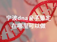 宁波dna亲子鉴定在哪里可以做