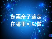 东莞亲子鉴定在哪里可以做