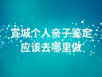 宣城个人亲子鉴定应该去哪里做