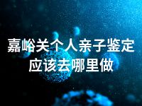 嘉峪关个人亲子鉴定应该去哪里做