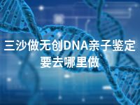 三沙做无创DNA亲子鉴定要去哪里做