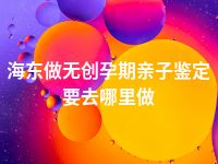 海东做无创孕期亲子鉴定要去哪里做