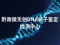 黔南做无创DNA亲子鉴定检测中心