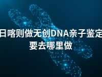 日喀则做无创DNA亲子鉴定要去哪里做