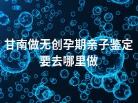 甘南做无创孕期亲子鉴定要去哪里做