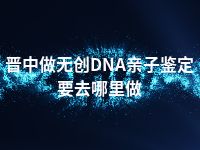 晋中做无创DNA亲子鉴定要去哪里做