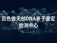 百色做无创DNA亲子鉴定检测中心