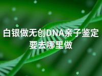 白银做无创DNA亲子鉴定要去哪里做