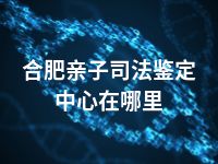 合肥亲子司法鉴定中心在哪里