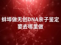 蚌埠做无创DNA亲子鉴定要去哪里做