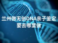 兰州做无创DNA亲子鉴定要去哪里做