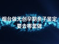 烟台做无创孕期亲子鉴定要去哪里做