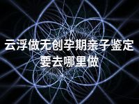 云浮做无创孕期亲子鉴定要去哪里做