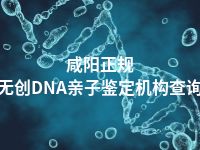 咸阳正规无创DNA亲子鉴定机构查询