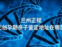 兰州正规无创孕期亲子鉴定地址在哪里