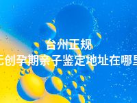 台州正规无创孕期亲子鉴定地址在哪里