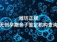 潍坊正规无创孕期亲子鉴定机构查询