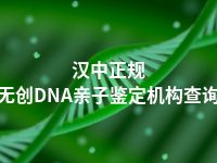 汉中正规无创DNA亲子鉴定机构查询