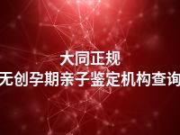 大同正规无创孕期亲子鉴定机构查询