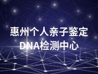 惠州个人亲子鉴定DNA检测中心